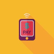 online cell phone shopping flat icon with long shadow eps10 N16