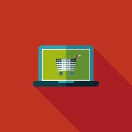 online shopping flat icon with long shadow eps10 N84