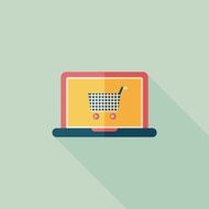 online shopping flat icon with long shadow eps10 N85