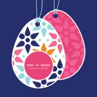 Vector abstract colorful stars Easter egg shaped tags set template