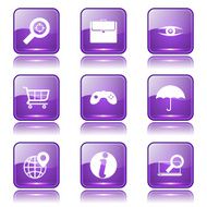 SEO Internet Sign Square Vector Violet Icon Design Set 10 N12