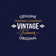 Vintage Fashion Labels on Dark Blue Background