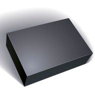 Package black box design isolated on white background template