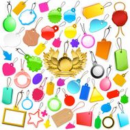 Huge collection of colourful tags