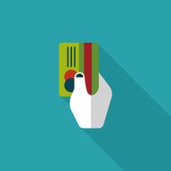 shopping credit card flat icon with long shadow eps10 N20
