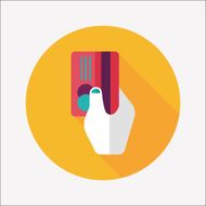 shopping credit card flat icon with long shadow eps10 N22