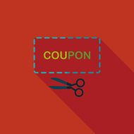shopping sale coupon flat icon with long shadow eps10 N64