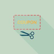 shopping sale coupon flat icon with long shadow eps10 N65