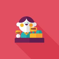 shopkeeper flat icon with long shadow eps10 N14