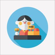 shopkeeper flat icon with long shadow eps10 N15