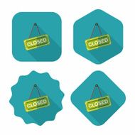 shopping store sign flat icon with long shadow eps10 N141