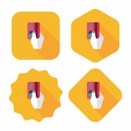 shopping credit card flat icon with long shadow eps10 N23