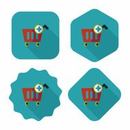 shopping cart flat icon with long shadow eps10 N108