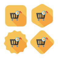 shopping cart flat icon with long shadow eps10 N109