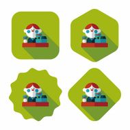 shopkeeper flat icon with long shadow eps10 N16