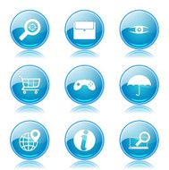 SEO Internet Sign Blue Vector Button Icon Design Set 10 N12