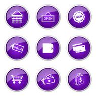 Shopping Sign Violet Vector Button Icon Design Set 2 N11