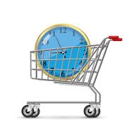 Clock in Shopping Cart