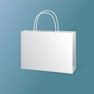 white paper bags set isolated on blue background