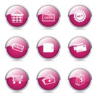 Shopping Sign Pink Vector Button Icon Design Set 2 N11