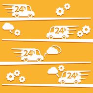 Express delivery concept Flat design cars