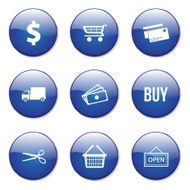 Shopping Sign Blue Vector Button Icon Design Set N12
