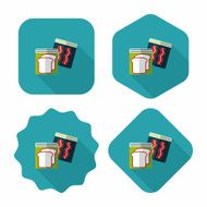 kitchenware zipper bags flat icon with long shadow eps10 N29