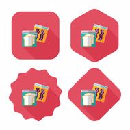 kitchenware zipper bags flat icon with long shadow eps10 N31