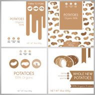 Potatoes labels set