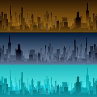 Cityscape backgrounds City in the morning evening and night