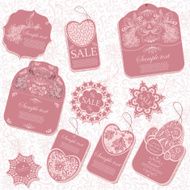 Set of ten vintage tags N3