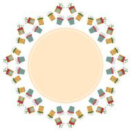 Decorative round holiday frame on the background