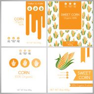 Sweet corn labels set