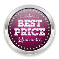 Purple best price badge with silver border