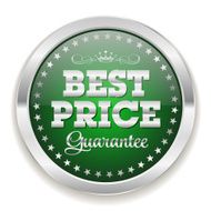 Green best price badge with silver border