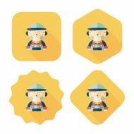 Coffee shop clerk flat icon with long shadow eps10 N26