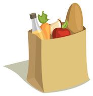 Paper Grocery Bag Full of Food