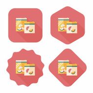 kitchenware zipper bags flat icon with long shadow eps10 N33