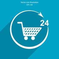 Vector shop icon 24 hours service N3