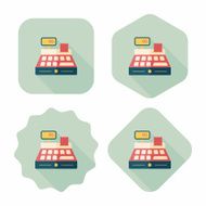 shopping cash register flat icon with long shadow eps10 N49