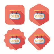 shopping store sign flat icon with long shadow eps10 N143