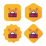 shopping store sign flat icon with long shadow eps10 N146