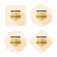 shopping store sign flat icon with long shadow eps10 N147