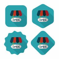 shopping store sign flat icon with long shadow eps10 N148