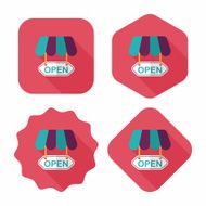 shopping store sign flat icon with long shadow eps10 N149