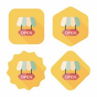 shopping store sign flat icon with long shadow eps10 N150
