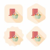 shopping list flat icon with long shadow eps10 N37