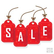 Vector Red tags lettering &quot;sale&quot; EPS10