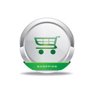 Shopping Circular Vector GreenWeb Icon Button N3