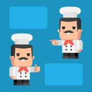 Chef shows and indicates concept